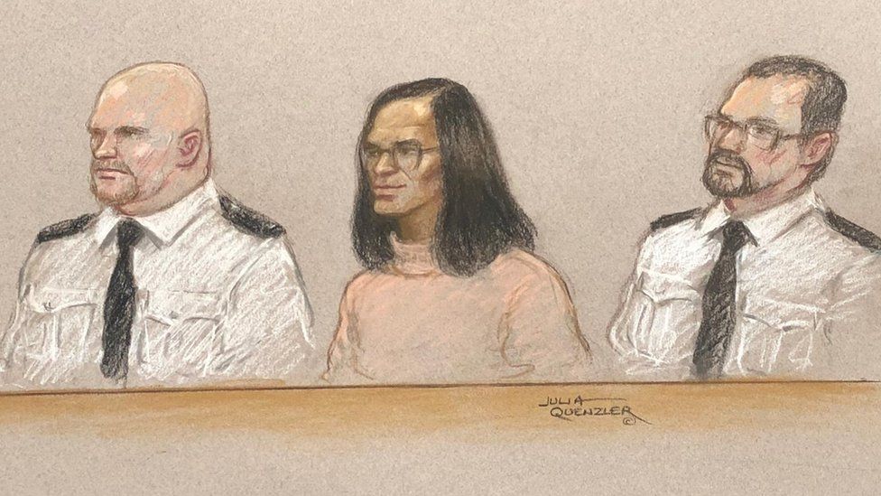 Sketsa di sidang Reyhnard Sinaga, Manchester.