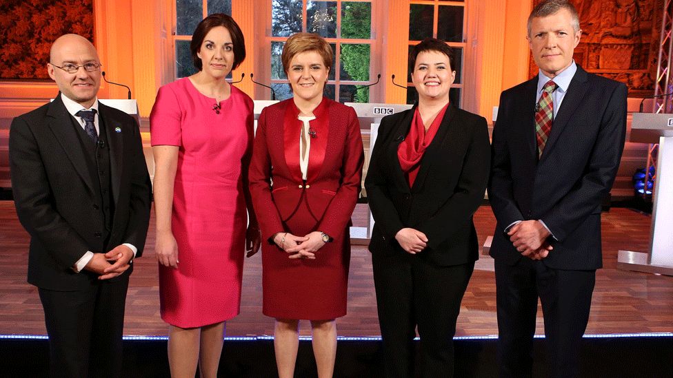 Patrick Harvie; Kezia Dugdale; Nicola Sturgeon; Ruth Davidson and Willie Rennie