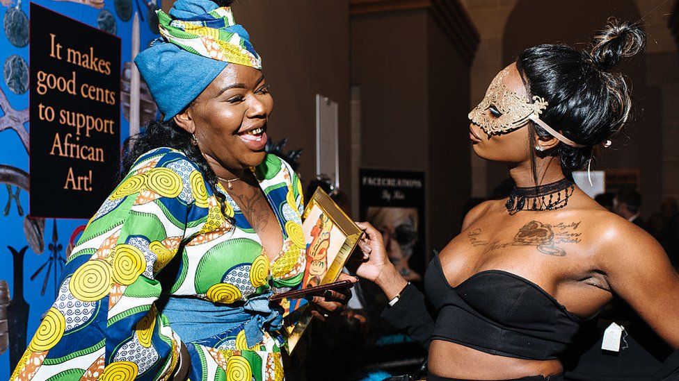 Participants prepare to perform at the Voguing Masquerade Ball in Washington DC