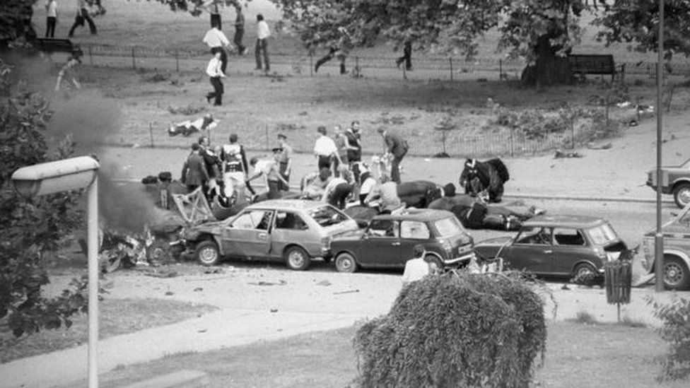 Scene of Hyde Park attack in 1982