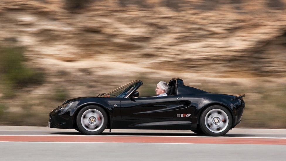 Sports car on road near Sitges, Spain, 2016