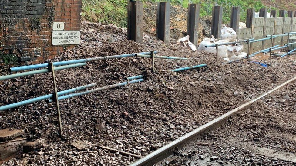 Debris on the track near Honiton