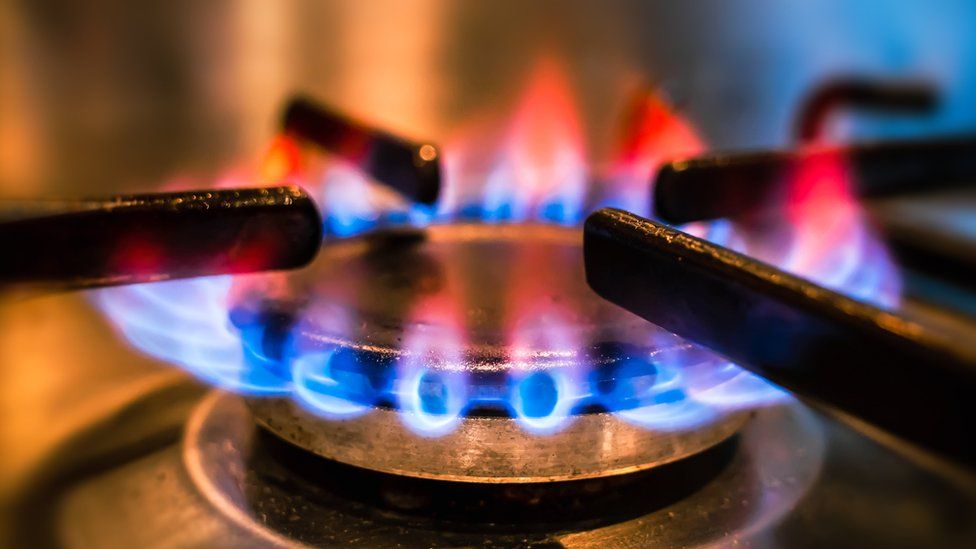 A flame on a gas cooker