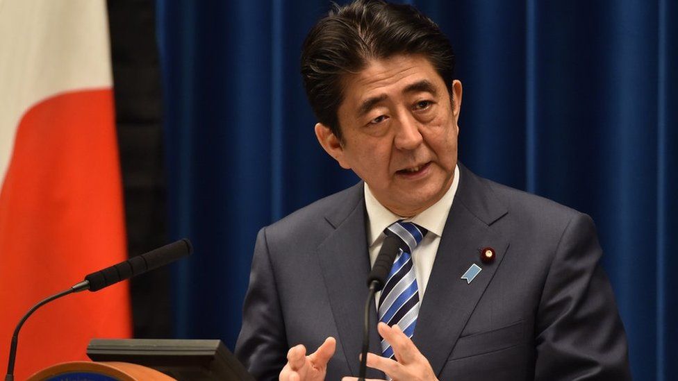 Japanese Prime Minister Shinzo Abe speaks during a press conference at Abe's official residence in Tokyo on 10 March 2015.