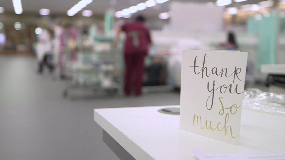 A thank you card on the ward