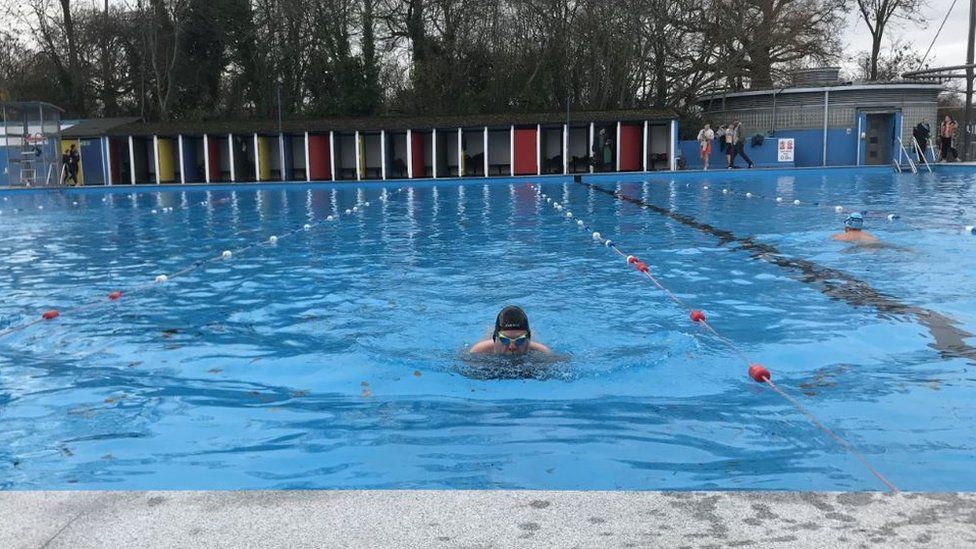 Swimmers return to the water at Tooting Bec Lido