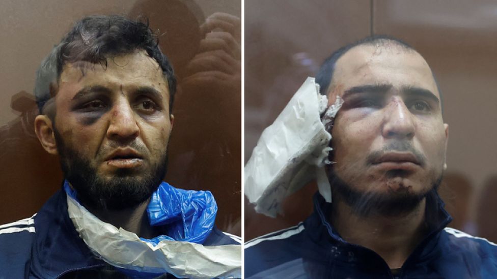 Two of the men named as suspects in the Moscow attack: Dalerdzhon Mirzoyev (left) and Saidakrami Murodali Rachabalizoda