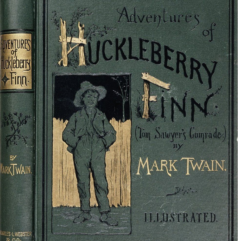 Original cover for Mark Twain's The Adventures of Huckleberry Finn