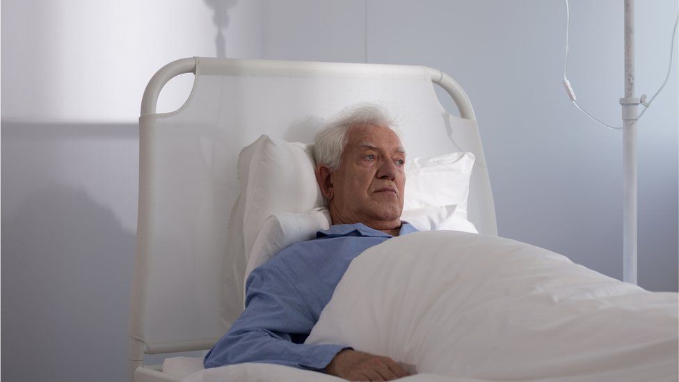 Older man in hospital