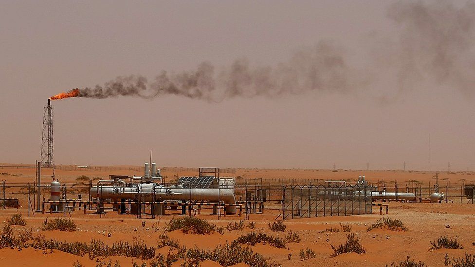 A flame from a Saudi Aramco oil installation in the desert east of the Saudi capital Riyadh, on 23 June 2008