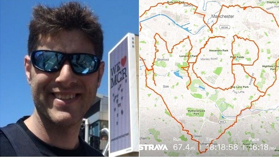 Nathan Rae and the route he completed