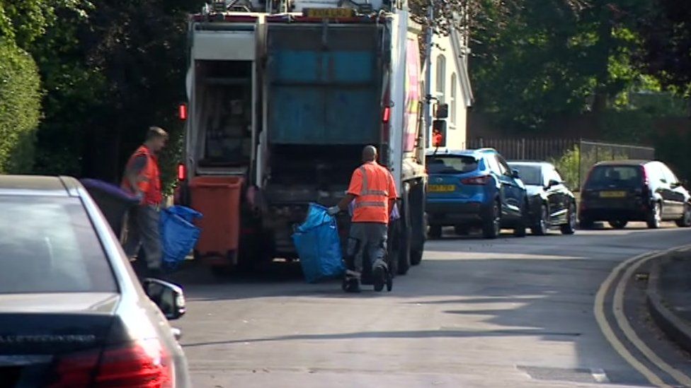 Bin workers out collecting in Telford