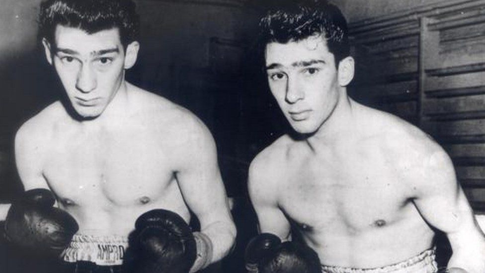 The Kray twins in their boxing gear