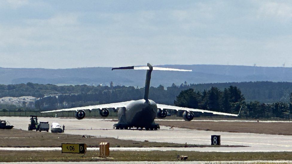 Plane being loaded at RAF Lossiemouth