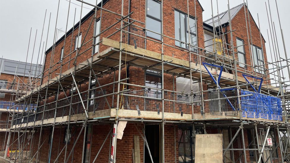 Jubilee Court in Great Yarmouth with scaffolding