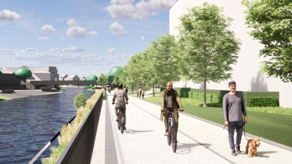 Artist's impression of the cycle path
