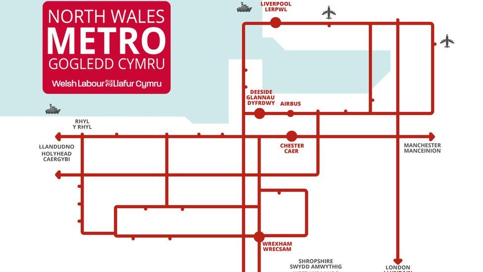 Labour north Wales metro map