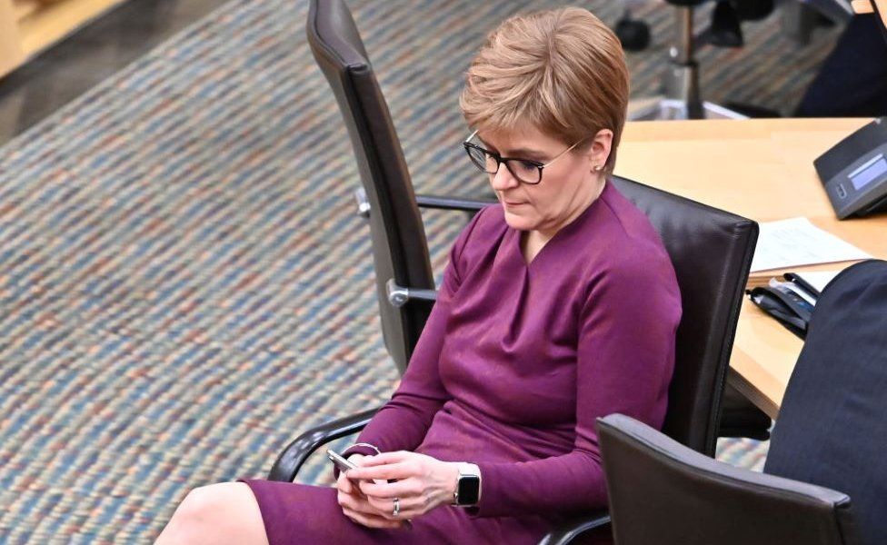 nicola sturgeon on the phone