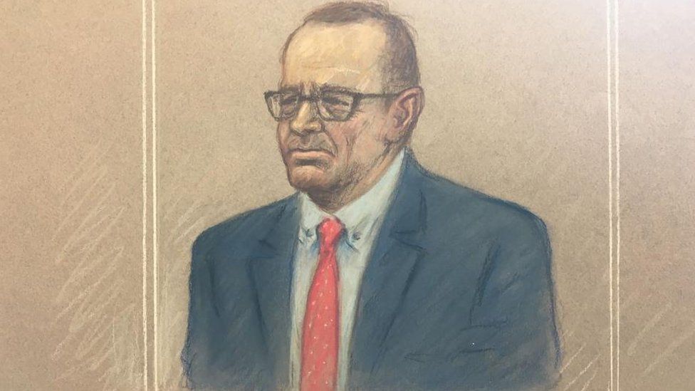A courtroom sketch of Kevin Spacey