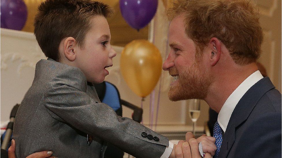 Prince Harry and Ollie, aged 5