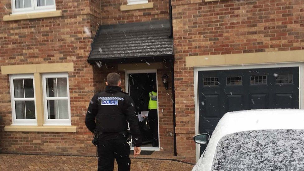Officers carry out one of the raids in February 2018