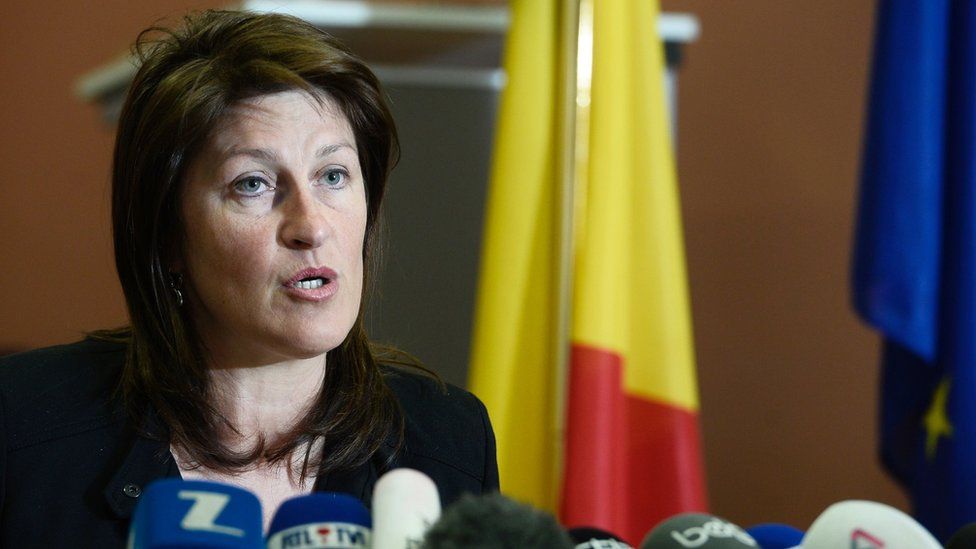 Belgian Minister Jacqueline Galant in Brussels (15 April 2016)