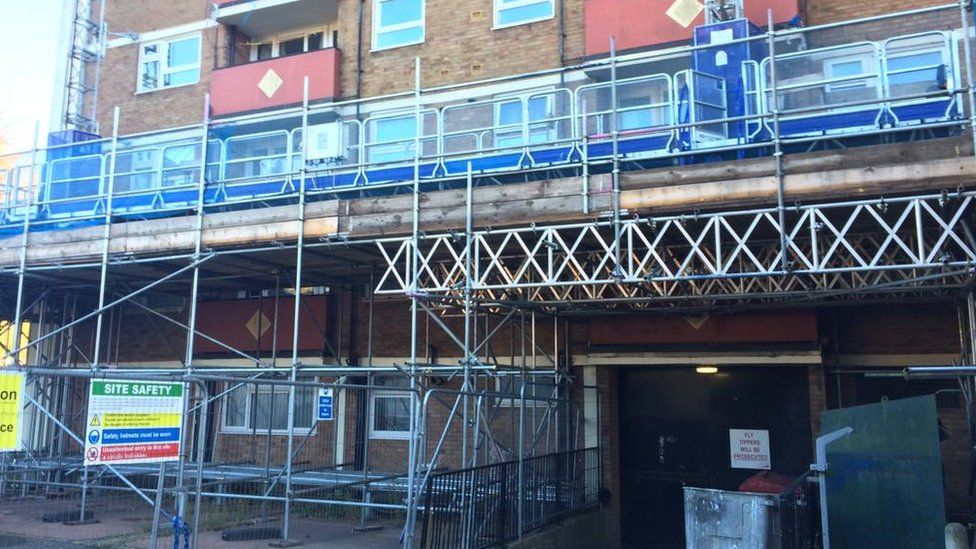 Work being carried out in flats