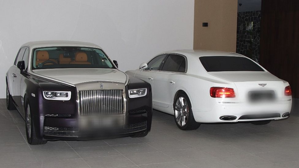 A Rolls-Royce and Bentley were seized.