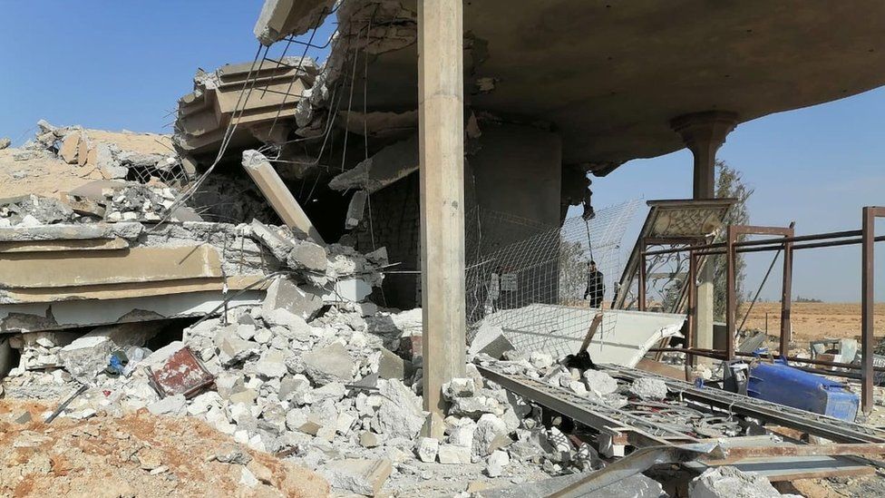 Destroyed facility linked to Kataib Hezbollah in al-Qaim, Iraq (30 December 2019)