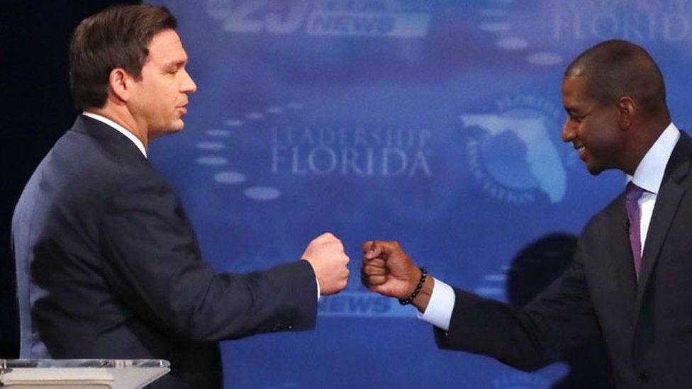 Ron DeSantis (L) and Andrew Gillum (R)