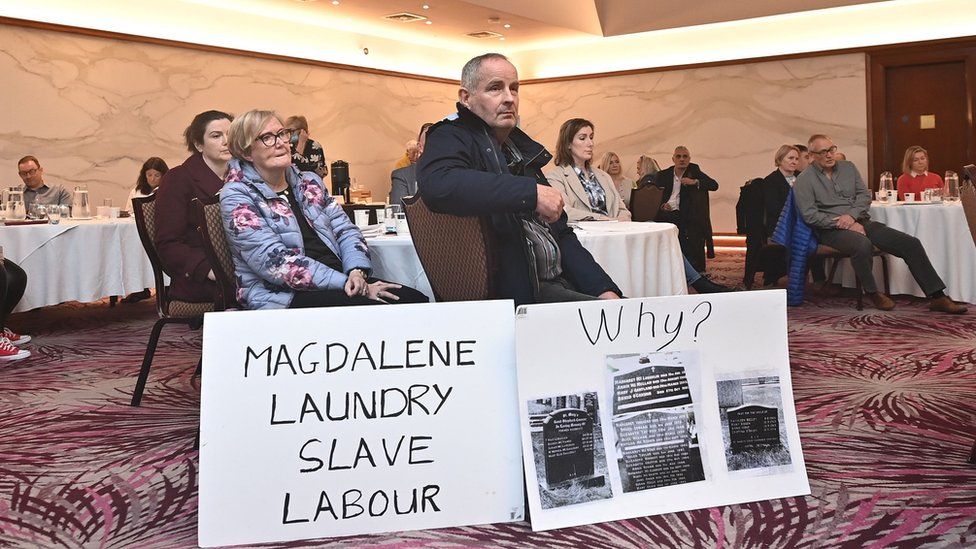 Survivors of the mother-and-baby homes at a press conference