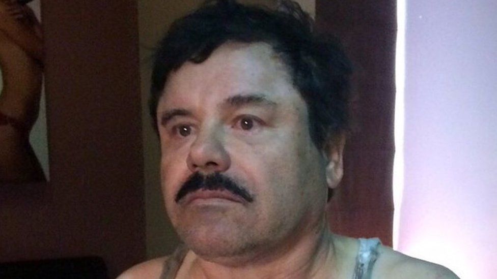 El Chapo after his arrest, 8 January - AFP PHOTO/PLAZA DE ARMAS