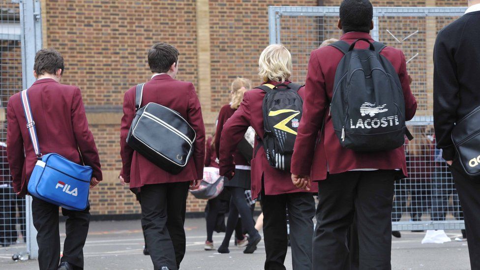 Children walking into school