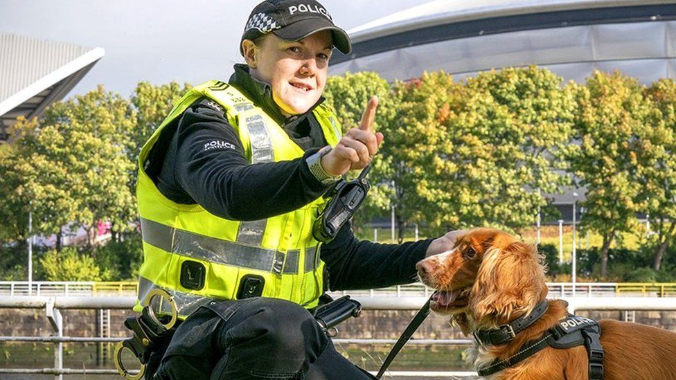 Lynsey Buchanan-Barlas and her dog Nico