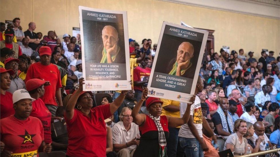 Mourners at Ahmed Kathrada's funeral