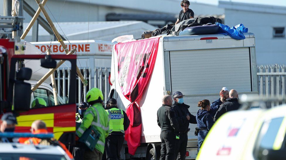 Protesters at a blockade near the Broxbourne printing press