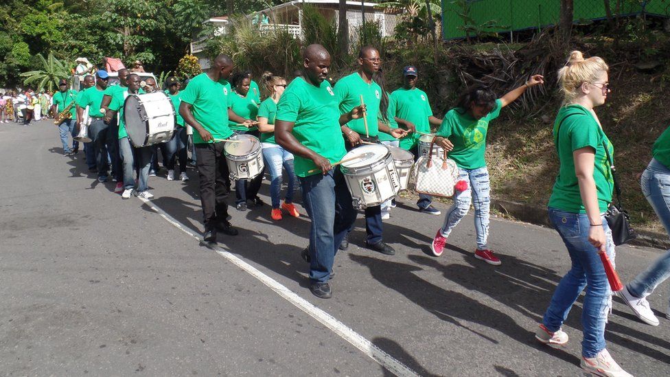 A St Patrick's Day parade in Montserrat