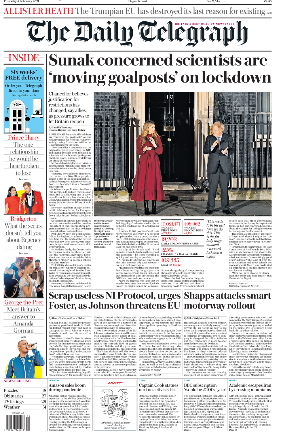 Daily Telegraph front page