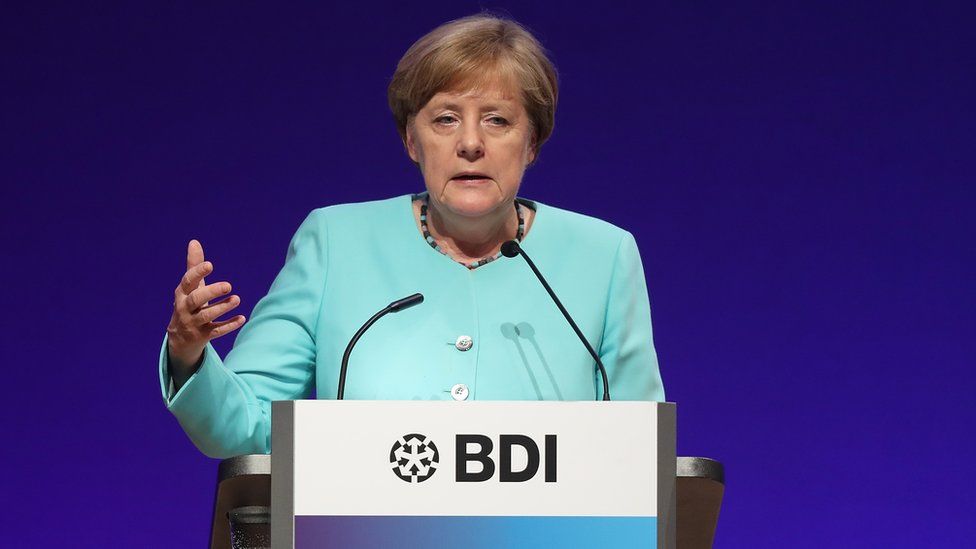 German Chancellor Angela Merkel addressing BDI, 20 Jun 17