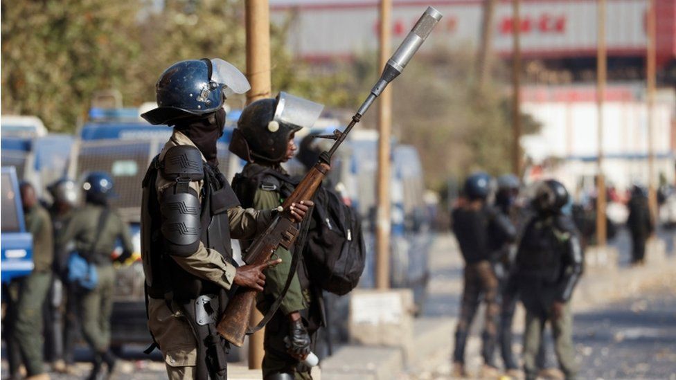 Police and protesters have clashed in unrest across Senegal