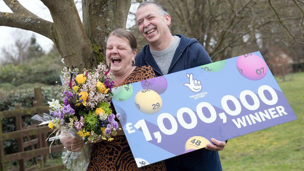 Lottery winner Karen Dakin with her husband Jeff