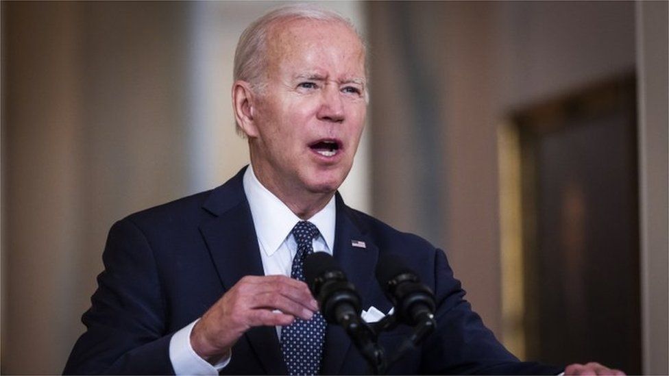 US President Joe Biden speaks to the nation from the White House