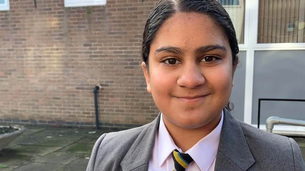 Anjali, a Year 9 pupil at Manor High School, in Oadby, Leicestershire