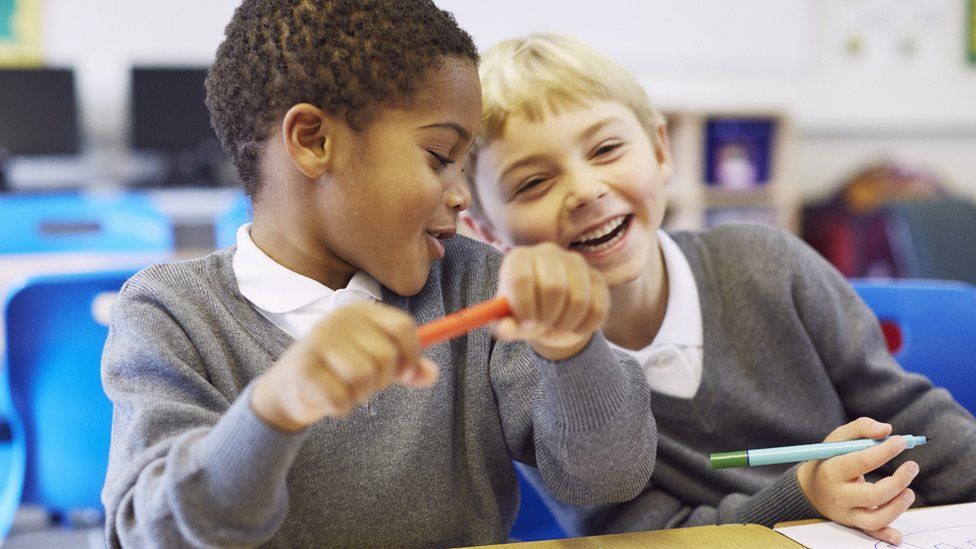 Stock image of children at primary school