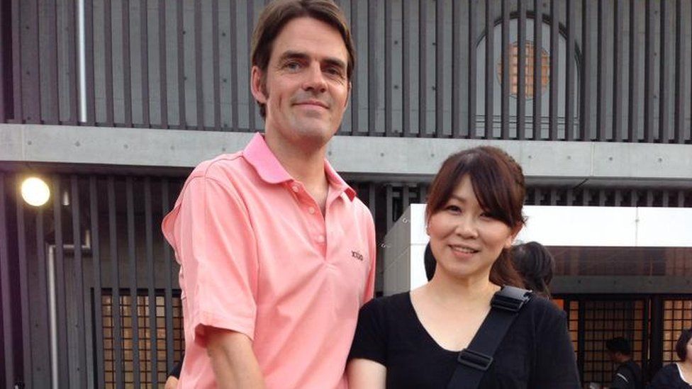 Colin and Kaori at Momoyama temple in Hiroshima