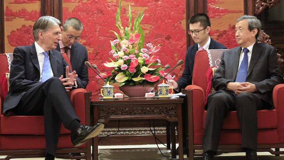 Philip Hammond with Chinese Vice Premier Mai Kai on July 22 2016
