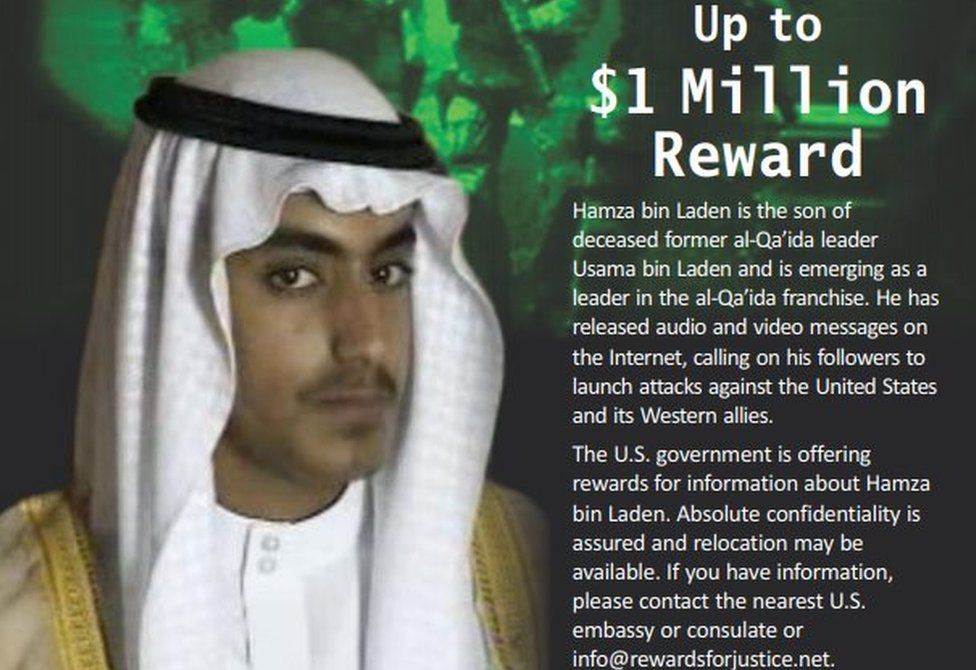 Bin Laden Us Offers Reward For Osama S Son Hamza Bbc News