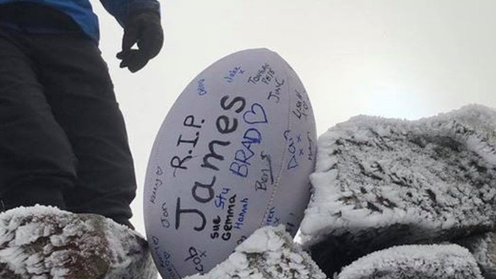 Rugby ball with messages