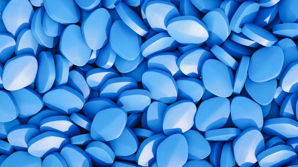 Blue Viagra pills