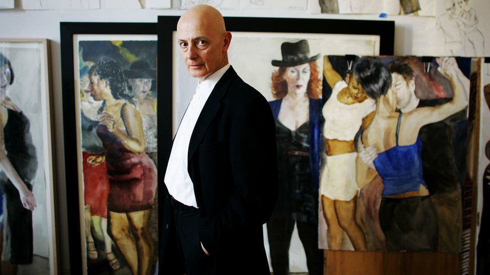 David Remfry with paintings